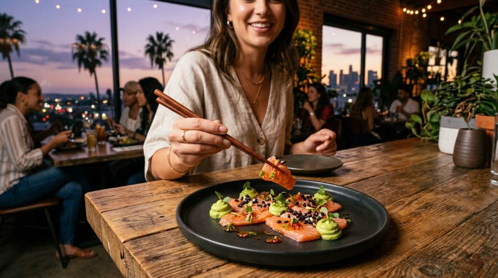 Modern Los Angeles restaurant serving Japanese-inspired fusion dishes with fresh California ingredients
