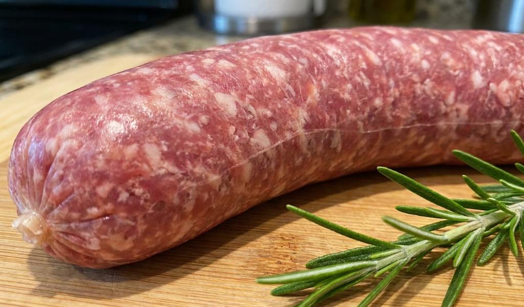 Checking Italian sausage internal temperature with digital thermometer