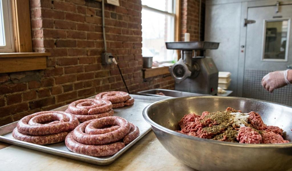 Sliced cooked Italian sausage displaying juicy well done center